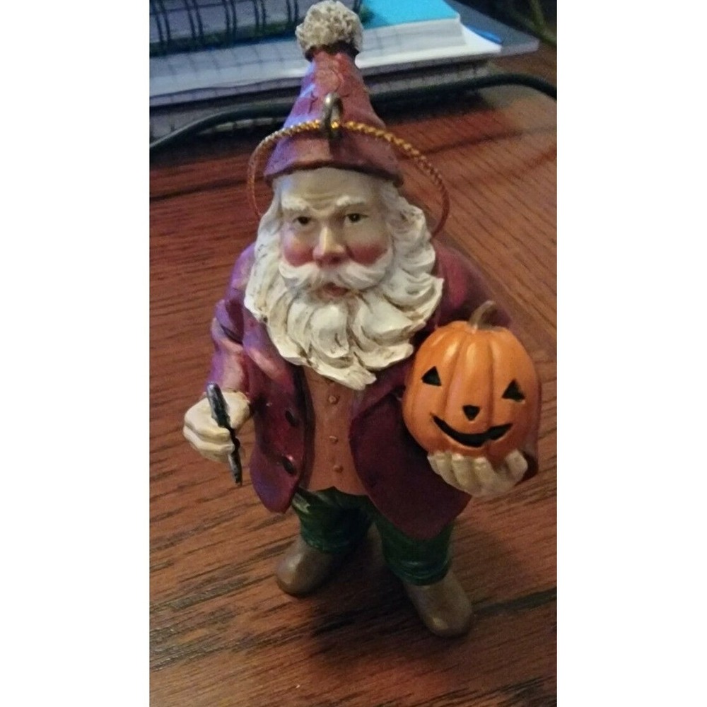 Santa Claus Ornament , Halloween Santa   Presents 4" Tall‎ Resin